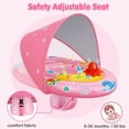 thumbnail image 4 of Baby Pool Float EZIGO con toldo de protección solar UPF50+, color rosa, 4 of 6