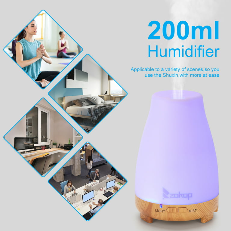 Diffusers for Essential Oils Large Room Humidifier, 500ml Aromatherapy  Diffuser Cool Mist Humidifier with Remote Control,7 Colors Lights & 3 Mist  Mode