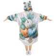 thumbnail image 2 of Wearable Blanket with Sleeves and Pocket Oversized Hooded Sweatshirt 3-14 YR Watercolor Pumpkins and Leaves S, 2 of 7