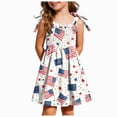 thumbnail image 3 of CAUYDY 1T 2T 3T Baby Toddler Girls' Independence Day Patriotic Dress 4T 5T 6T Kids Girl Sleeveless American Flag Star Stripe Print A Line Dresses (Sizes 1-2 Years,Watermelon Red), 3 of 6