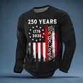 thumbnail image 2 of Puliio 250Th Anniversary Us Shirt For Men's American Flag Printing Long Sleeve Crewneck Tee Tops For Celebrate America's 250Th Anniversary（Black,L), 2 of 4