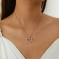 thumbnail image 6 of Ydou Rose Heart Initial Necklace for Women, 14K White Gold Plated Love Heart Letters with Rose Flower Pendant Necklace for Women, 6 of 9