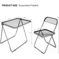thumbnail image 2 of VINGLI Folding Acrylic Table and Chair Set Small TV Tray for Snack Dinner on Couch, Tiny Foldable Desk Writing Desk for Home Office for Small Spaces, 2 of 16