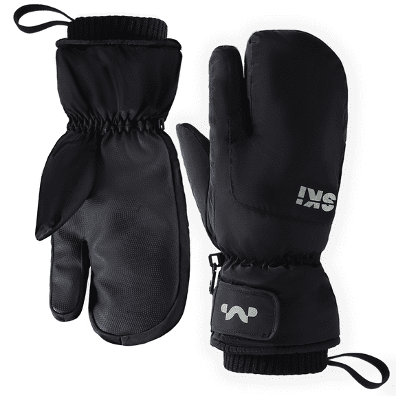 XOMZG 3-Finger Ski Mittens for Men and Women, Warm Winter Snow Gloves Waterproof Windproof with Touchscreen for Ski Snow