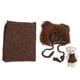 thumbnail image 1 of Juego de 3 piezas de accesorios para fotografía de bebés, gorro, manta, juguete, disfraz, ropa para recién nacidos, color café, 1 of 15