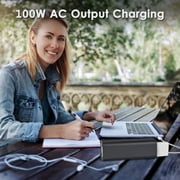 AC Outlet Portable Laptop Power Bank, Universal 116Wh/31200mAh 100W Travel Charger, Black