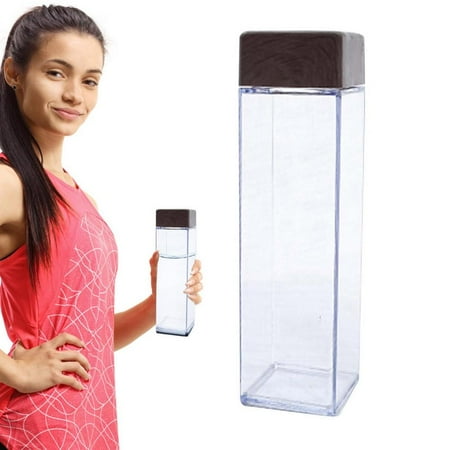 

Erty Portable Square Cup 480ml Creative Square Cup Wood Grain Water Bottle Sport Portable Square Drinking Bottle Cute Juice Tea Water Cups For Outdoor Home Office School steadfast