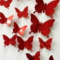 thumbnail image 4 of Decoración de pared con mariposas, 24 piezas, pegatinas de mariposas 3D para decoraciones de fiesta con imanes (coloridas, 24), 4 of 5