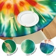 thumbnail image 4 of Rainbow Tie Dye Mandala Pattern Round Fitted Tablecloth with Elastic Edge,Dining Table Cover Waterproof,Outdoor Round Tablecloth for Camping,Dining,Indoor and Outdoor, 4 of 7