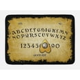 thumbnail image 1 of Ouija Board Bath Mat, Grungy Board Design with Vanished Scratchy Background, Plush Bathroom Decor Mat with Non Slip Backing, 29.5" X 17.5", Earth Yellow Pale Coffee, by Ambesonne, 1 of 2