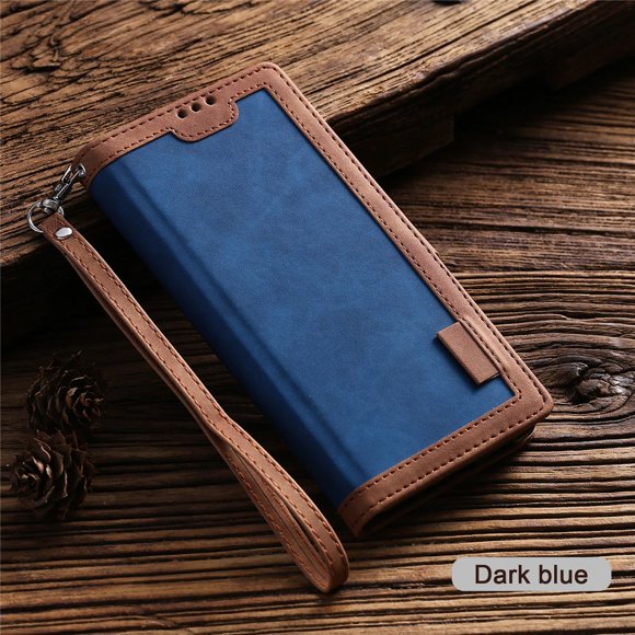 Luxury Retro Leather Magnetic Wallet Case Card Holder Stand Phone Cover Coque For Samsung Galaxy S21 (Blue)