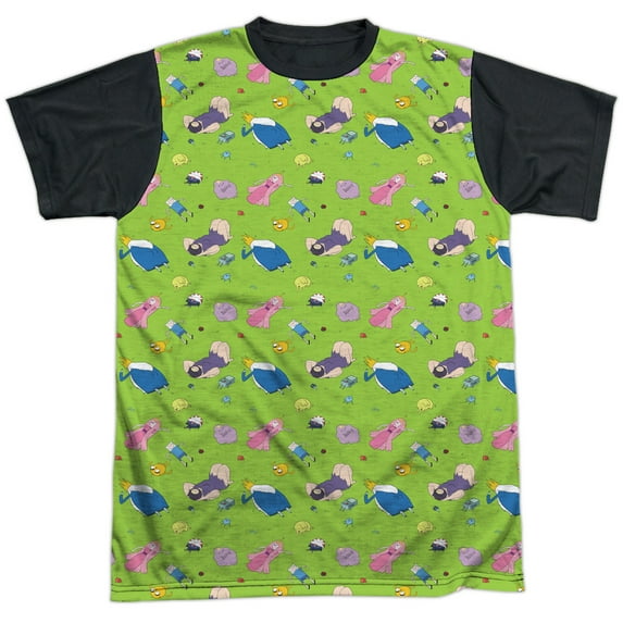 Adventure Time Men's Green Fields Sublimation T-shirt White