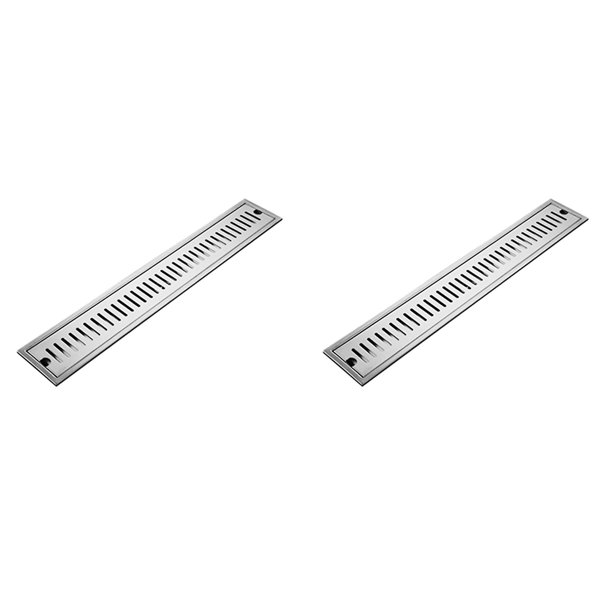 2x Rectangular Linear Shower Floor Drain Long Linear Drainage Channel ...