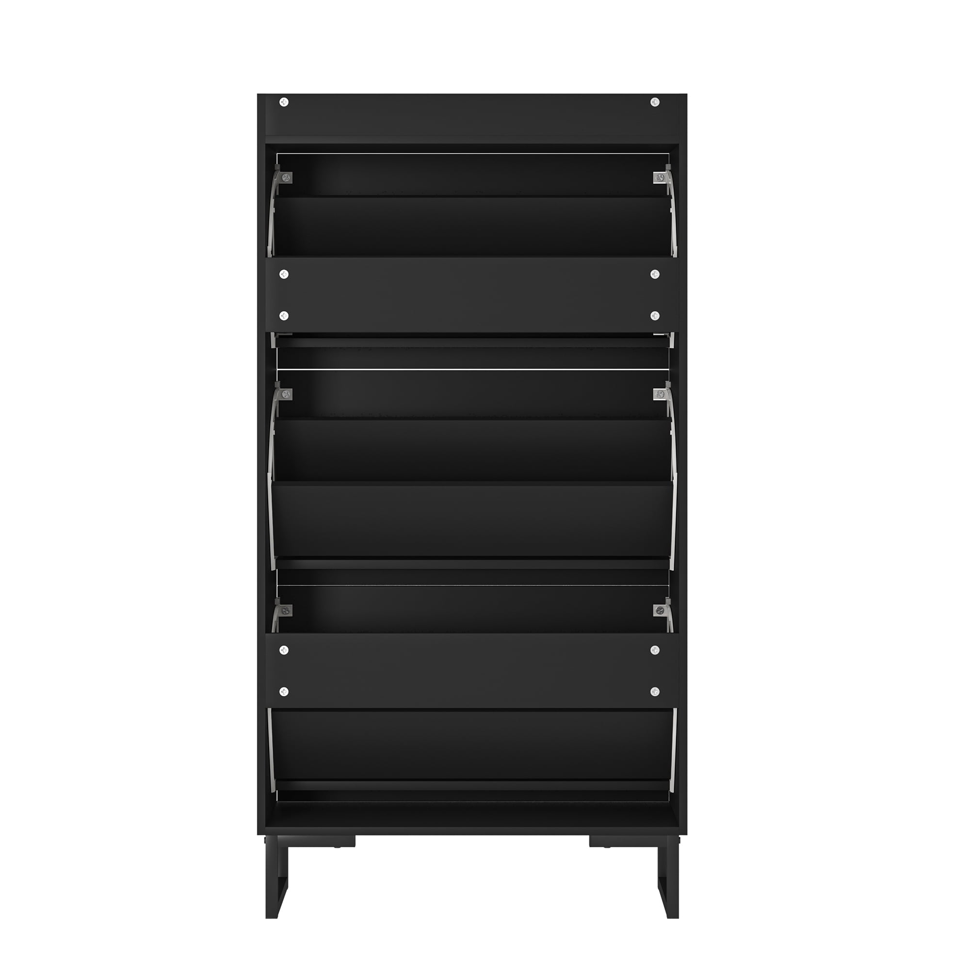 Finihen Shoe Cabinet, Free Standing Tipping Bucket Shoe Rack Organizer with 3 Flip Drawers, Slim Hidden Entryway Narrow Shoe Storage, Black Finihen Shoe Cabinet, Free Standing Tipping Bucket Shoe Rack Organizer with 3 Flip Drawers, Slim Hidden Entryway Narrow Shoe Storage, Black