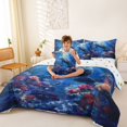 thumbnail image 3 of spefrowx Magic Manatee Full Size Bedding Sets for Men Women, Blue Sunbeam Reef Fish Full Size Bed in a Bag, Polka Dot Reversible, 7 Pieces, 3 of 6