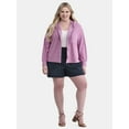 thumbnail image 4 of Terra & Sky Women's Plus Size Pull On Denim Shorts, 5" Inseam, Sizes 0X-4X, 4 of 5