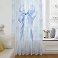 thumbnail image 6 of Cute Bow Sheer Curtains 63 Inches Long, Blue Bowknot Minimalist Solid Color Light Filering Curtains, Breathable Simi Curtain Privacy Drapes for Living Room Bedroom Lightweight Window Treatment, 6 of 9