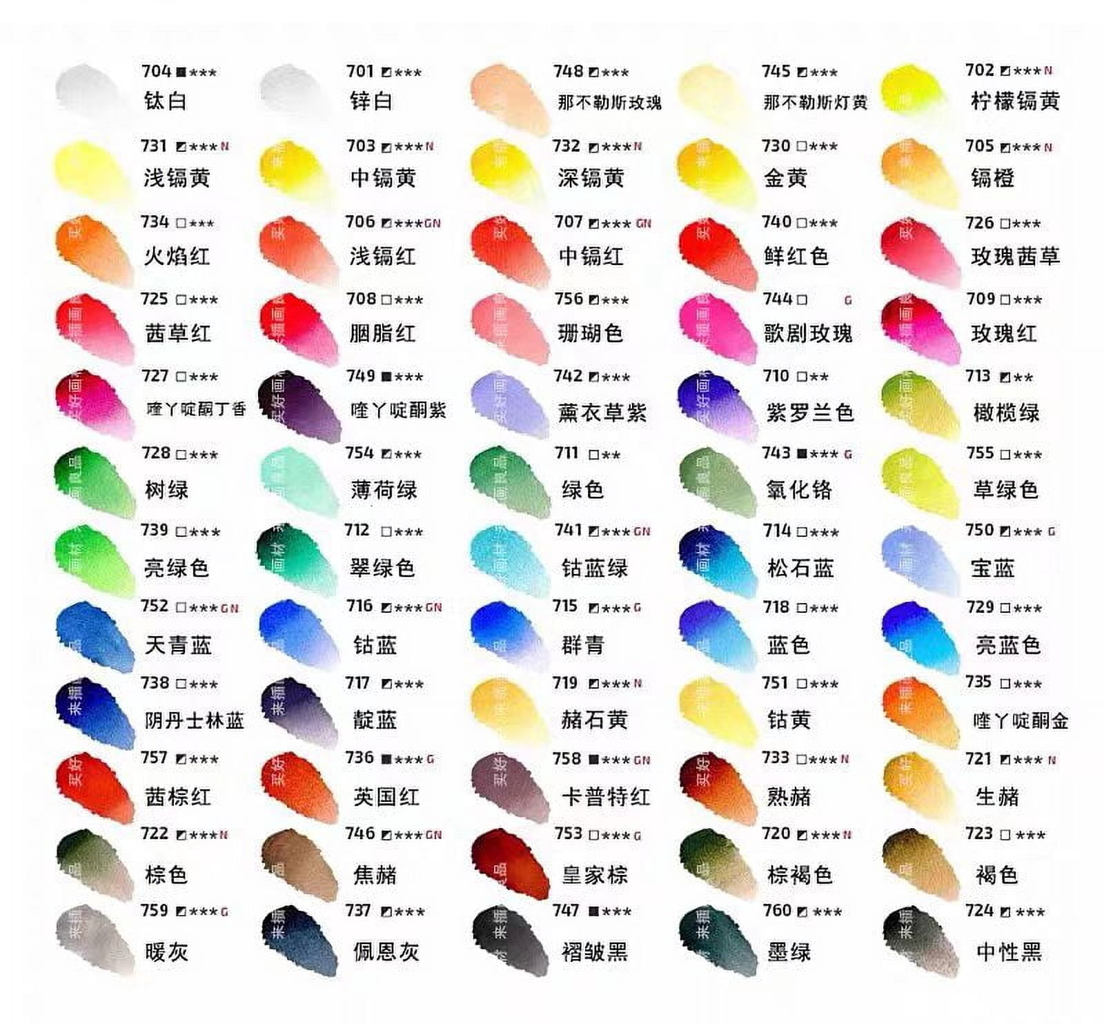 Rosa Artist Watercolor Paint Professional 70 Colors 0.5ml Package Watercolor Iron Box+Color Card