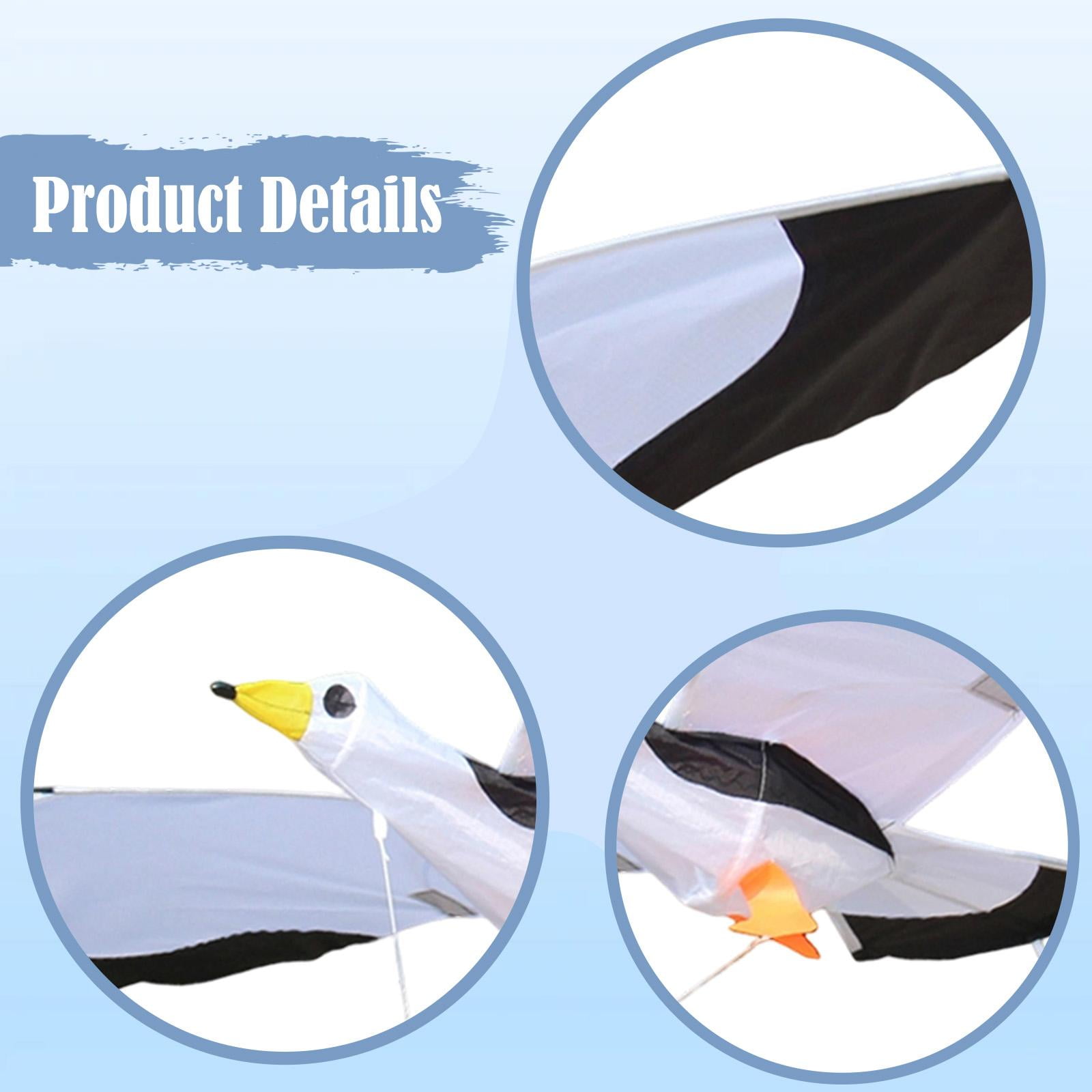 Seagull Kite Outdoor Flyer with Polyester Material Easy Assembly for Adults and Kids Beach Park Use