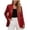 Red, variant on Women's Faux Leather Blazer,Double Breasted Lapel Long Sleeve Loose Commuter Suit Jacket,2026 Fall Winter Trendy Clothes,Brown Women's S-XXXL