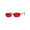 Black Red, variant on Mens Pop Color Lens Pimp Narrow Rectangular Metal Rim Sunglasses Gold Pink