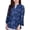 Blue Stripe, variant on NY Collection Women's 3/4 Bell Sleeve Pleat Front Y Neck Top