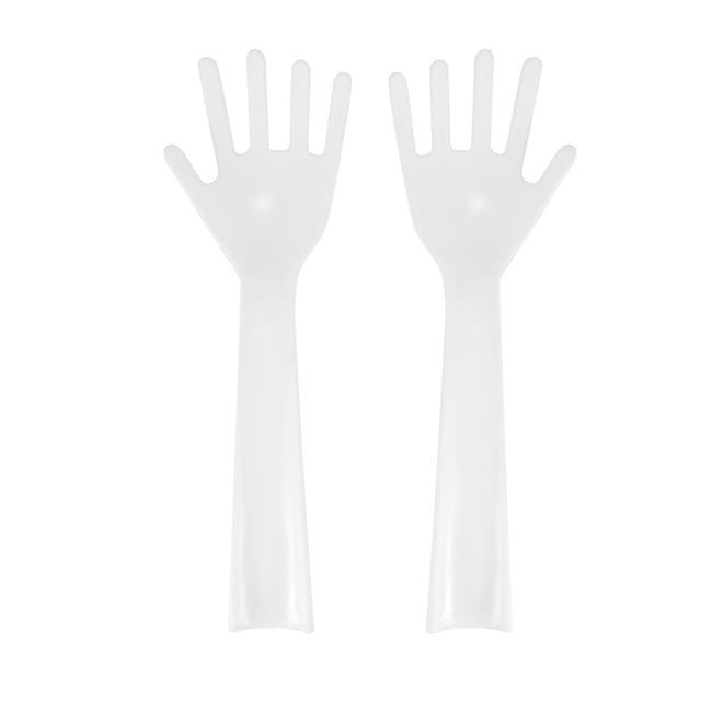 Toystoory Paquete de 2 tenedores para ensalada, cubiertos con forma de mano, pinzas reutilizables, accesorios para el hogar, comedor, Mostrada