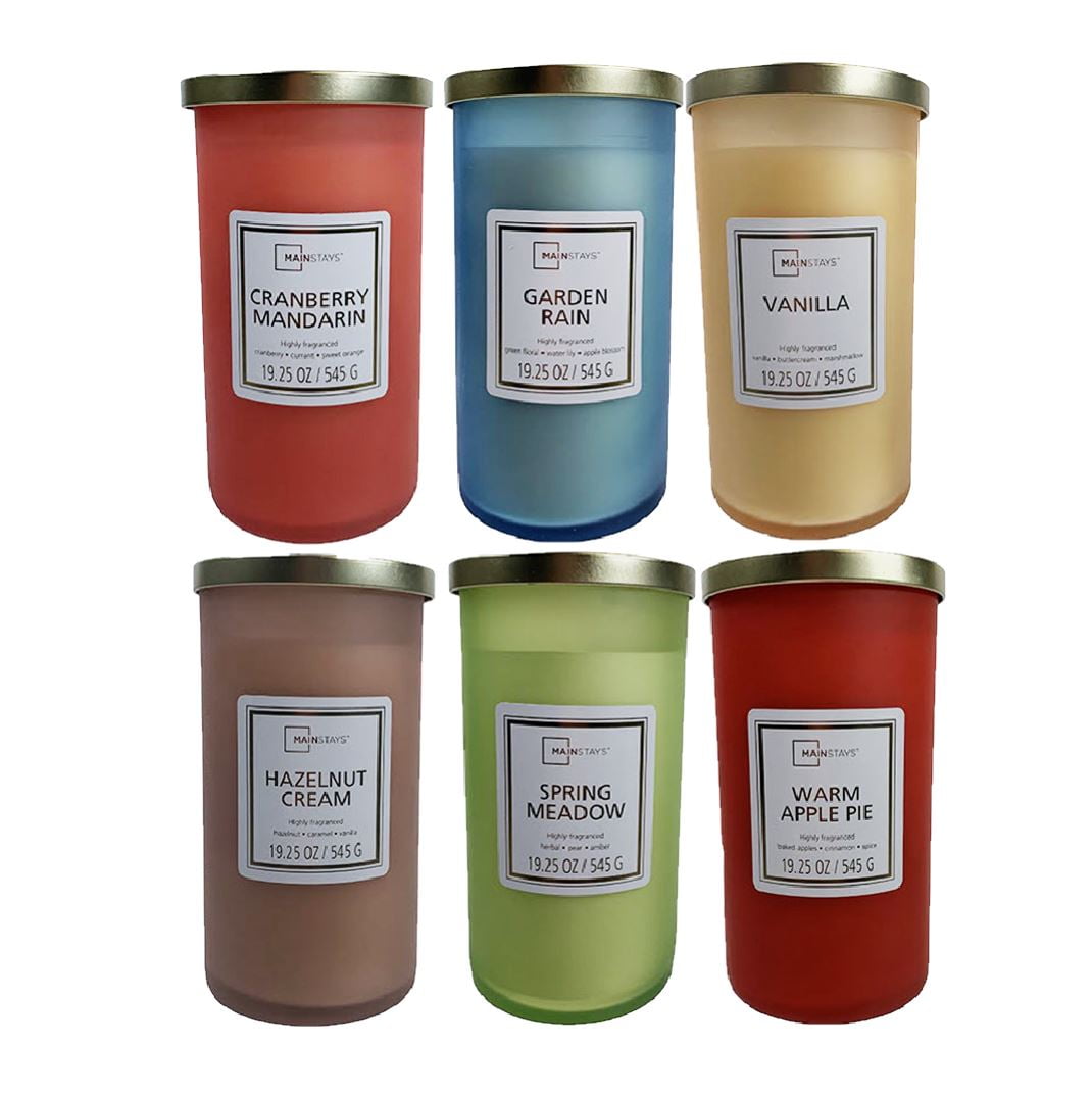 Mainstays Frosted Glass SingleWick Candle 19 oz, Vanilla