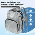 thumbnail image 6 of Diaper Bag Backpack, Novashion Multifunction 3 in 1 Waterproof Travel Back Pack, Baby Changing Bags with Changing Pad, Stroller Straps, Unisex, Grey, 6 of 13