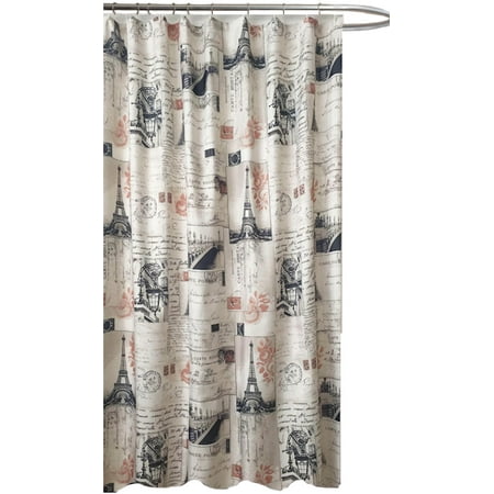 Paris Chic Eiffel Tower Fabric Shower Curtain 70 In W X 72 L Paris Chic Eiffel Tower Fabric Shower Curtain 70 In W X 72