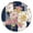 Pioneer Flower Floral-2, variant on Pioneer Flower Floral Print Pattern Round Fitted Tablecloth with Elastic Edge,Dining Table Cover Waterproof,Outdoor Round Tablecloth for Camping,Dining,Indoor and Outdoor