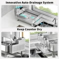 thumbnail image 4 of Dish Drying Rack Stainless Steel Dish Racks for Kitchen Counter Dish Drainers with Automatic Drainage Utensil Holder & Cups Holder Space Saving Kitchen Organizer, 4 of 8