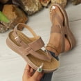 thumbnail image 6 of White Wedges Sandals Women Comfy Lightweight Open Toe Low Wedge Heel Womens House Slippers Size 8 Platform Ankle Strap Summer Dress Shoes, 6 of 9