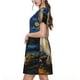 thumbnail image 2 of Disketp Vintage Starry Sky Labrador A para Vestido de Manga Corta para Mujeres, Vestidos de Verano para Mujeres, Casual y Holgado para la Playa, 2 of 6