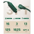 thumbnail image 2 of Cable de extensión DEWENWILS de 3 salidas, 3 pies, 16/3 AWG, interior, verde, paquete de 2, 2 of 7