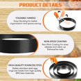thumbnail image 4 of 6 Pcs Egg Ring Pancake Ring Set Stainless Steel Fried Egg Ring Griddle Pancake Shapers with Orange Silicone Handle for Breakfast Omelette Sandwich (Assorted Style, 3, 3.5, 4, 6, 8 Inch), 4 of 5