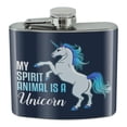 thumbnail image 1 of My Spirit Animal is a Unicorn Stainless Steel 5oz Hip Drink Kidney Flask, 1 of 3