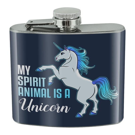 My Spirit Animal is a Unicorn Stainless Steel 5oz Hip Drink Kidney Flask