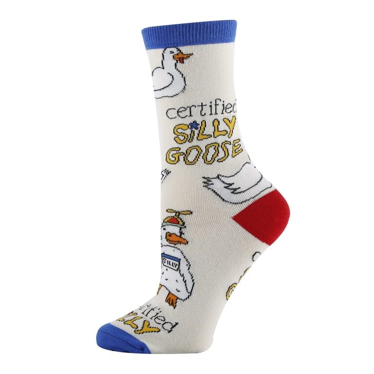 fun dress socks for women Oooh Yeah, Women's Novelty Animal Crew Socks, Silly Goose, One Size VALENTINES Color:Blush/Silver themed sleepovers Emeline V-Neck Satin Maxi Colorful socks