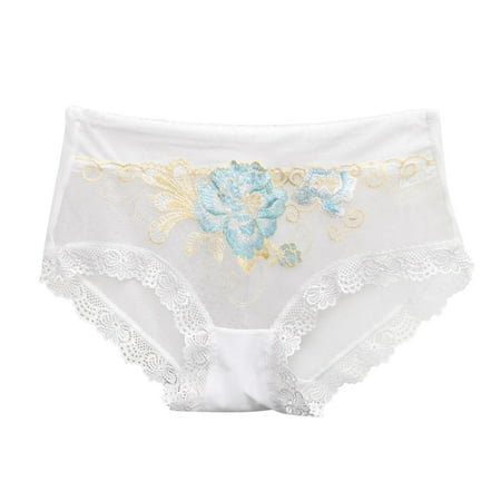 

wendunide underwear women Women s y Underpants Panties Middle Waist Lace Briefs Underwear White M