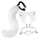 thumbnail image 4 of Conjunto de orejas y cola de gato y zorro con cascabel para disfraz de carnaval Blanco, 4 of 9