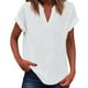 thumbnail image 1 of Vestidos Casuales Para Mujer, Blusas De Mujer De Moda Suéter de mujer de color liso de imitación de lino y lino con hombros descubiertos y cuello en V de manga corta a la moda, 1 of 5