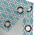thumbnail image 4 of Ambesonne Abstract Grommet Curtain, Wavy Lines Ogee Shapes, 50" x 108", Charcoal Grey Turquoise, 4 of 6