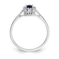 thumbnail image 2 of 14K White Gold Ring Band Gemstone Sapphire Oval Blue Diamond Round, 2 of 3