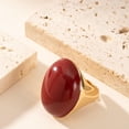 thumbnail image 3 of Geometric Oval Statement Ring for Women Minimalist Open Adjustable Ring Gold Plated Bold Dome Cocktail Rings Promise Anniversary Band Jewelry, 3 of 10