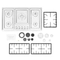 thumbnail image 4 of Stainless Steel 5-Burner Stove, Top Built-In Gas Propane Cooktop Stove for Restaurants, 4 of 16