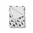 thumbnail image 2 of Cat Soft Flannel Fleece Throw Blanket, Domestic Animals Chasing After Yarn Balls Jumping Playful Kitties Feline Fun, Cozy Plush for Indoor and Outdoor Use, 50" x 70", Black White, by Ambesonne, 2 of 6