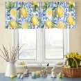 thumbnail image 6 of Valances for Windows Watercolor Farm Lemon Green Leaves Rod Pocket Short Curtain for Bathroom Living Room Bedroom Vintage Blue Plaid 1 Panel 42x12in, 6 of 9