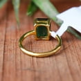 thumbnail image 3 of Emerald Ring, 925 Sterling Silver Ring, Gold Band Plated, Octagon Emerald Ring, Women Ring, Green Gemstone Ring, Crystal Ring, Gift For Her,, 3 of 4