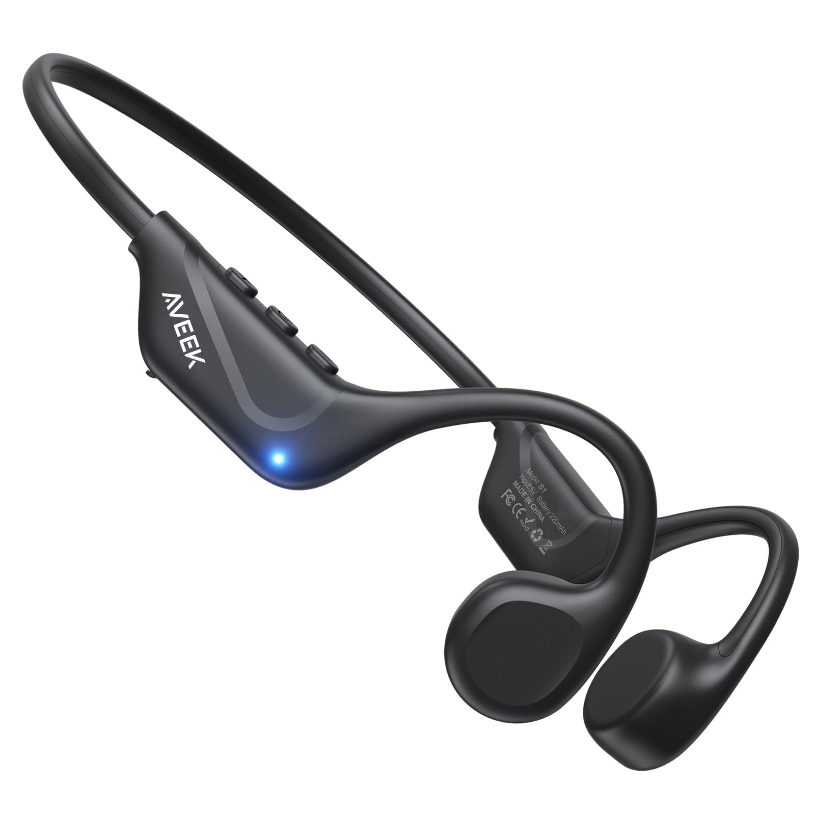 Aveek Bone Conduction Headphones with IPX5 Waterproof,5.4 Bluetooth Headphones - 10H Playtime for Running, Cycling, Workout, Gift